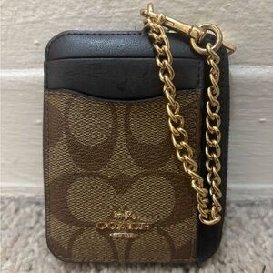 Coach Zip Card Case in Signature Canvas